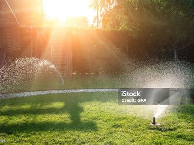 sprinkler system running